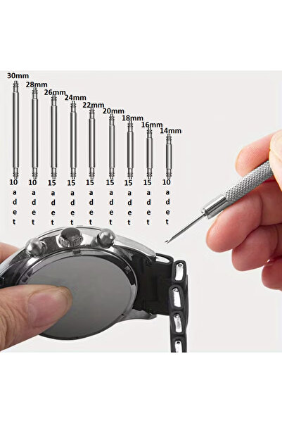 Ezgi Elektronik 120 Adet Yaylı Çelik Saat Pimi Kordon Sustası 14mm 16mm 18mm 20mm 22mm 24mm 26mm 28mm 30mm