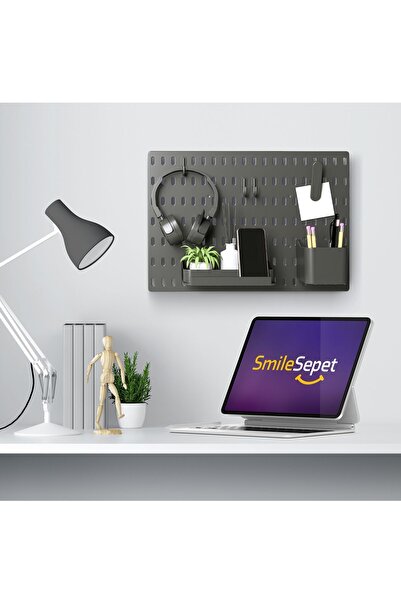 SMİLESEPET Çok Amaçlı Pano Organizatör Set 1 ( 28 X 40 Cm ) Siyah - Yapışkanlı