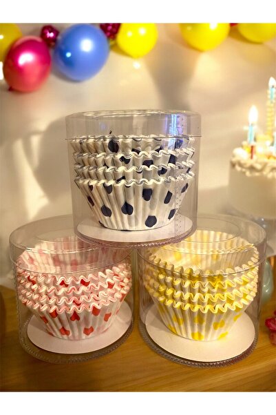 Trend Home Life 300 Adet Büyük Boy Muffin Cupcake Kağıdı, Puantiye Işlemeli K...