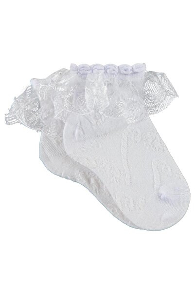 Katamino Civil Girls Lace Bamboo Socks 3-9 Years Old - White 7-8 Years Old