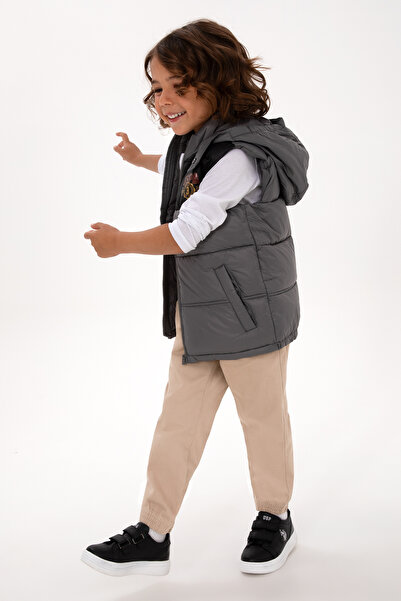 U.S. Polo Assn. Boy's Dark Beige Canvas Trousers 50317270-Vr088