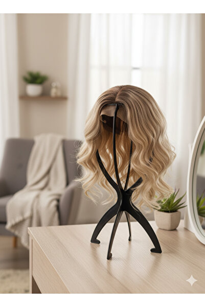 Lisinya Peruk Standı - Peruk Askısı - Peruk Takım Aparatı / Siyah
