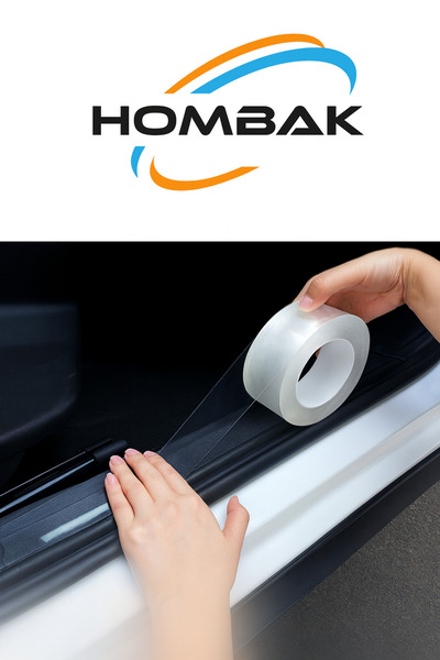 Hombak Şeffaf Tampon Çamurluk Bagaj Kapı Eşiği Koruyucu Şerit Eşik Koruma Bandı Şeffaf 5mt x 5cm