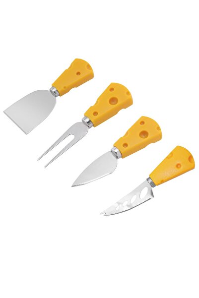 Chavin Çelik 4 Parça Kahvaltı Peynir Bıçağı Dilimleyici Çatal Seti cin622