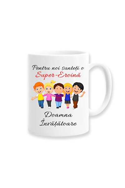 OEM Custom Mug for Teacher with Message: 'For us, you are a superhero, Mrs. Teacher', Betaprint, 330ml,