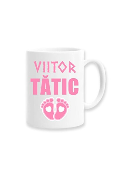 OEM Cană personalizată pentru tată cu mesajul „Viitor tată”, model roz, Betap...