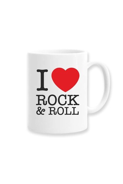 OEM Cană personalizată cu mesajul „Iubesc rock & roll-ul”, Betaprint, 330ml, ...