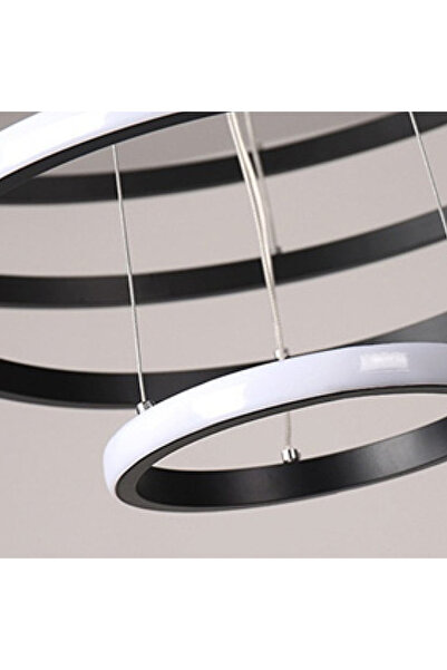 ALC-Shop RICCI 45W LED pendant chandelier, 3 Circles, Cold/Warm/Neutral light, Black, Adjustable height