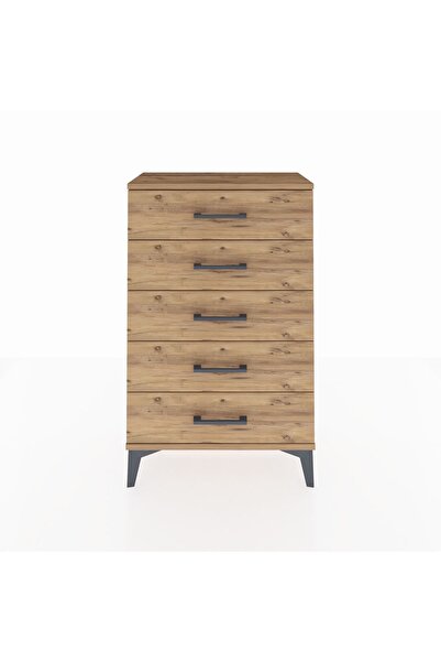 Dienni Arges Komodin 5 Çekmeceli 60x30x96 Çam-Çam