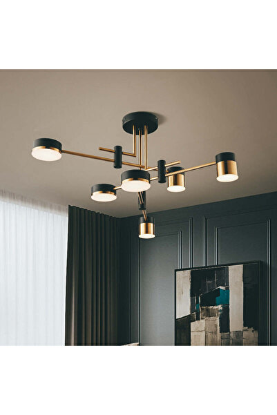 ALC-Shop Lustra LED Ionitus 72W Negru, Brate, Metal