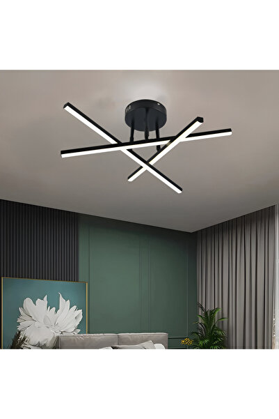 iTin Lustra LED cu telecomanda 40W, 3 Elemente, Liniara, lumina Rece/Calda/Ne...