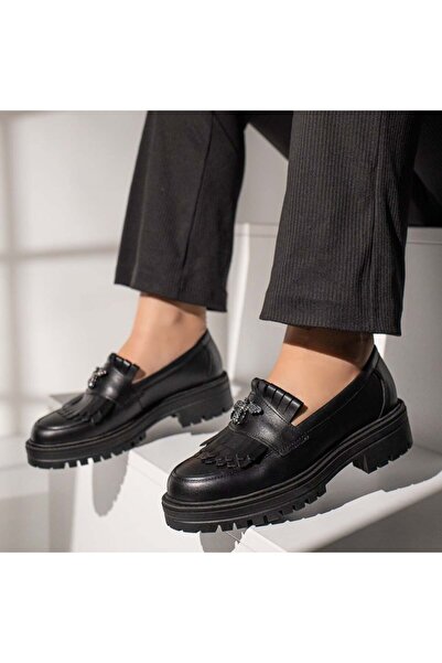 Modlet.ro Γυναικεία μαύρα δερμάτινα παπούτσια MOD12211