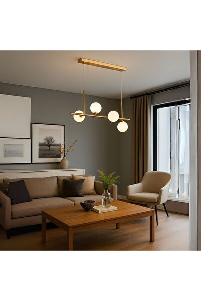 ALC-Shop Πολυέλαιος Fabio, 4x G9, Χρυσός, Ρυθμιζόμενο Ύψος