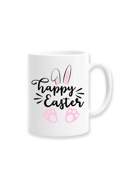 OEM Cană personalizată cu mesaj: „Paște fericit”, model roz, Betaprint, 330ml...