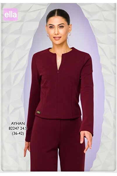 AYHAN Zipper Detailed Elastic Waist Sitting Cut Trousers Suit