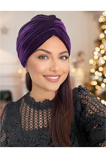 Confortino Turban dama catifea lux Monalisa cu Captuseala Calduroasa, Marime Universala - Fabricat in Romania