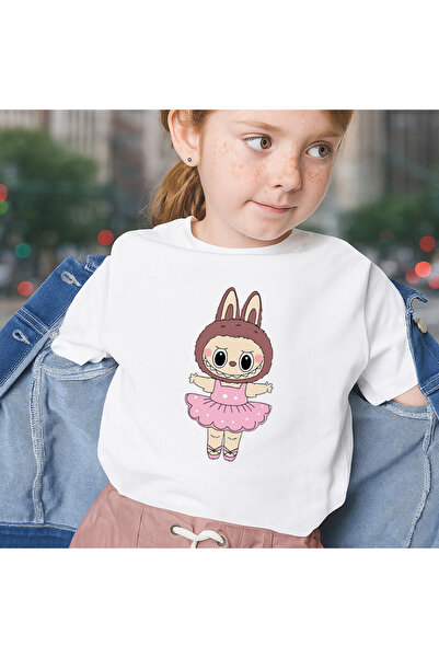 OEM Tricou unisex alb cu imprimeu Labubu, 100% bumbac, alb, 897