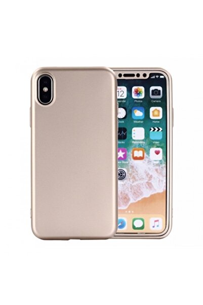 Apple Силиконов калъф 360° за iPhone 6/6S, златен + защитно фолио