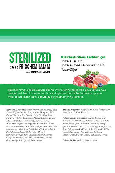 Nutri Feline 10 Kg Sterilised Kuzu Etli Kuru Kedi Maması