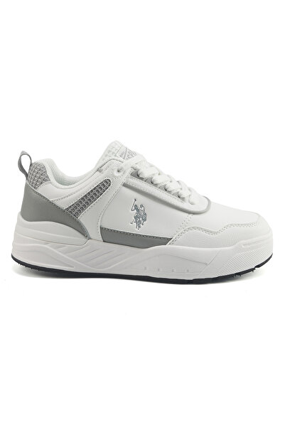 U.S. Polo Assn. Women's White Low-Top Sneakers - Sleek Style and Comfort Cush...