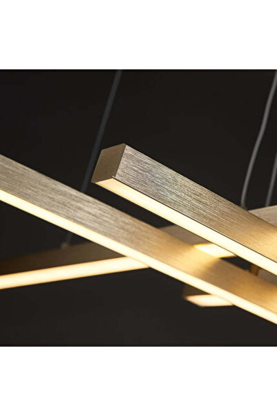 ALC-Shop Κρεμαστός πολυέλαιος LED GINEVRA 31W με τηλεχειριστήριο, 5 στοιχεία, Ψυχρό/Ζεστό/Ουδέτερο φως, Χρυσό