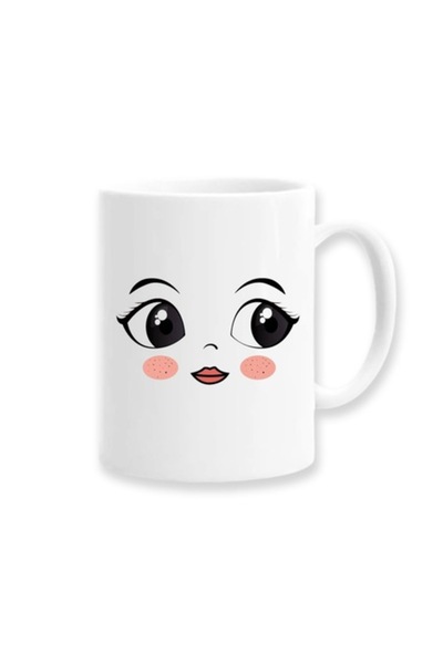OEM Cană personalizată cu chip de fată, Betaprint, 330 ml, albă, ceramică