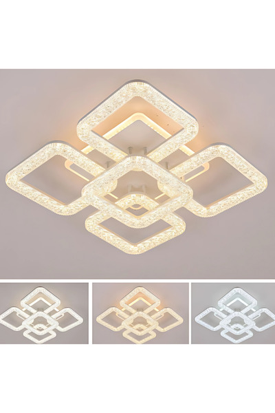 ALC-Shop Lustra LED Astrid cu Telecomanda, 114W, Dimabil, Alb