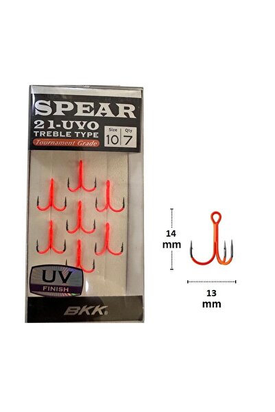 BKK Spear-21 UVO No:10 Üçlü Olta İğnesi 7 Adet