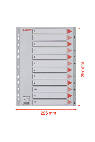Esselte A4 index numbered 1-12