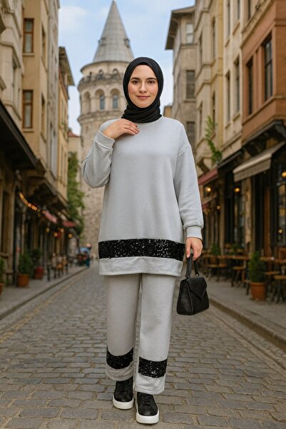 Mercan MODAMARKAM TAŞ DETAYLI İKİLİ TAKIM