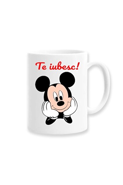 OEM Cană personalizată pentru îndrăgostiți cu mesaj: Te iubesc, model Mickey ...