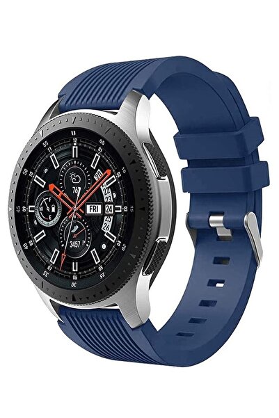 QuTek Curea silicon, compatibila cu cu Huawei Watch GT 2 46mm, Samsung Galaxy Watch 46mm, blue navy