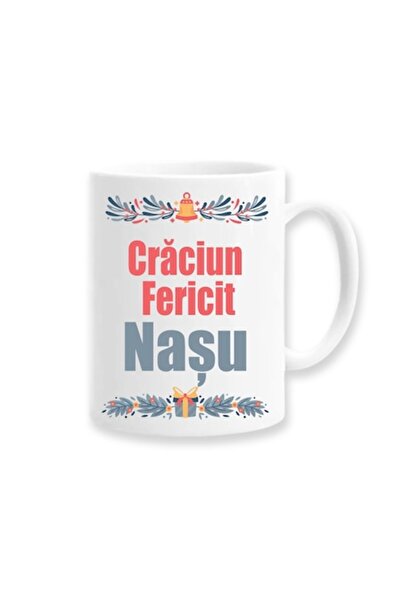 OEM Cană personalizată pentru Naș cu mesaj: Crăciun fericit, Naș, model cadou...