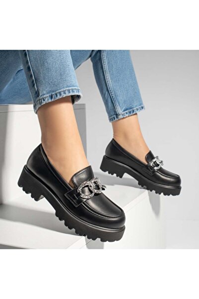 Modlet.ro Γυναικεία μαύρα casual παπούτσια με μεταλλικές λεπτομέρειες MOD13091
