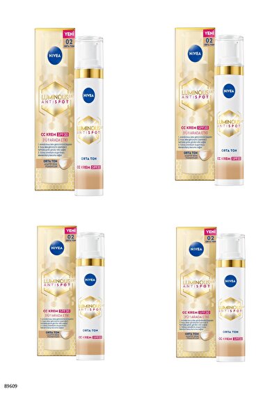 NIVEA 89609 Luminous630 Leke Karşıtı CC Krem SPF30 Orta Ton 4 ADET