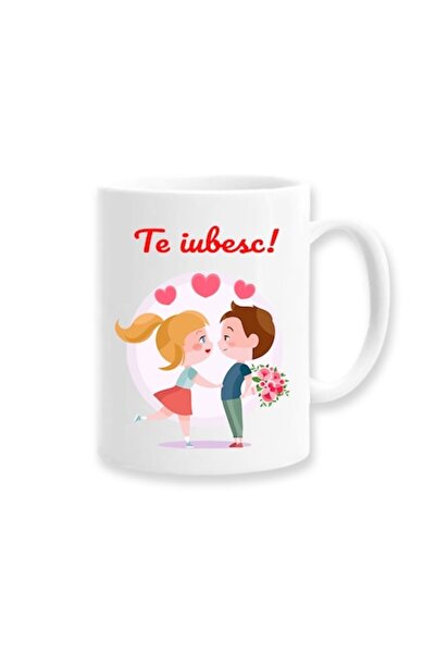 OEM Cană personalizată pentru îndrăgostiți cu mesajul „Te iubesc”, model love...