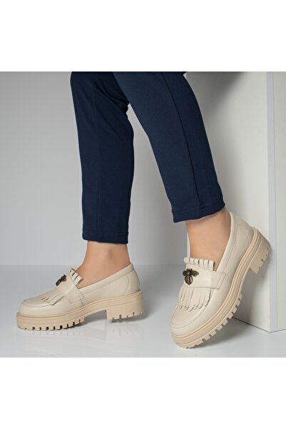 BMoD Pantofi casual bej pentru femei din piele naturală MOD12211