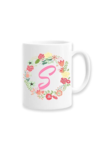 OEM Cană personalizată pentru femei cu inițiala numelui, Betaprint, albă, 330...