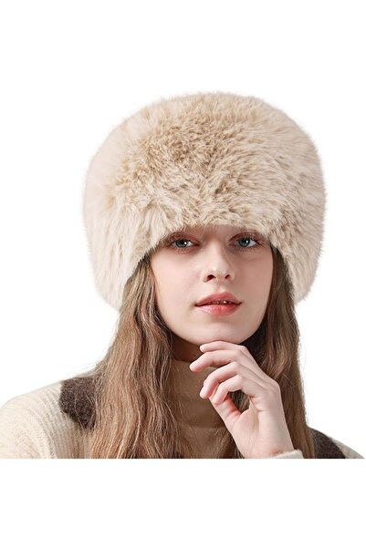 LadyColor Soylu Women's Best-Selling Winter Hat Bucket Plush Imported Hat Warm Faux Fur