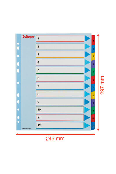 Esselte cardboard index 1-12 rewritable