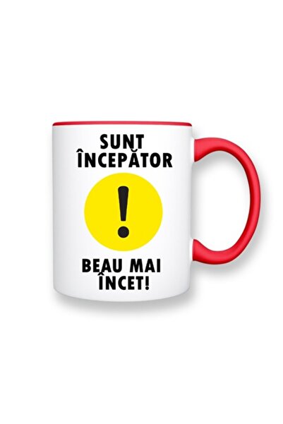 OEM Cană personalizată cu mesajul „Sunt începător, beau încet”, Betaprint, al...