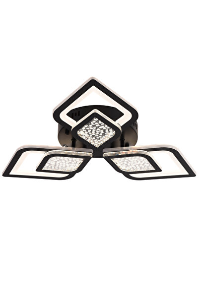 ALC-Shop Πολυέλαιος LED Lorenzo με Τηλεχειριστήριο, 62W, 3 Πέταλα, Ψυχρό/Ζεστό/Ουδέτερο Φως, Ρυθμιζόμενης Φωτεινότητας, Μαύρο
