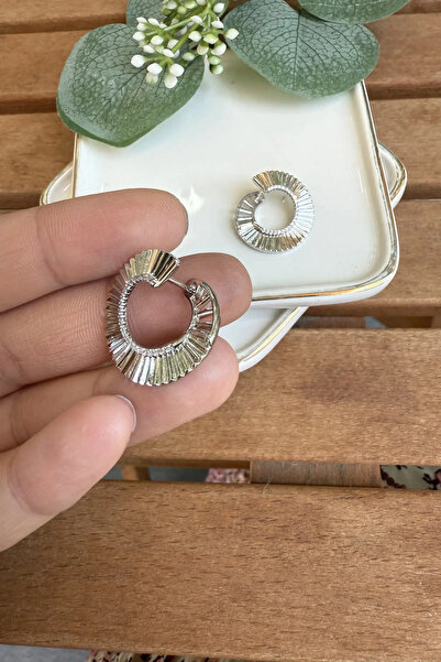 AURA ATELIER Steel Serrated Wrap Earrings Silver