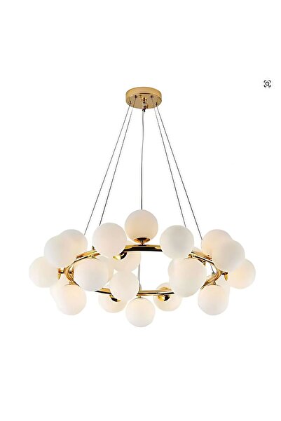 ALC-Shop Μοντέρνος πολυέλαιος με λάμπα Leonardo, 25x G9, Χρυσός, Μέταλλο, Ρυθμιζόμενο ύψος