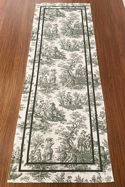 DEKOMOD 40X140 cm French Country Pattern Runner Stain Resistant Printed Thai Feather Fabric Tablecloth Decorative