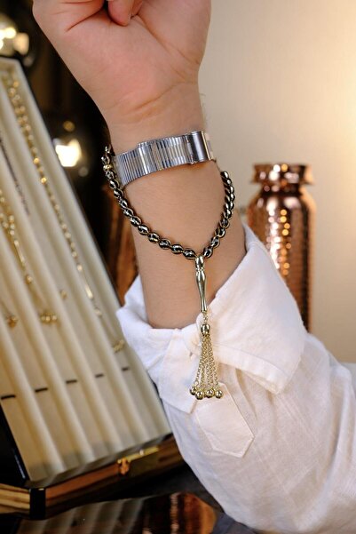 dergah tesbih 14 Ayar Altın Özel Mine İşlemeli Tesbih (6 x 7 mm )