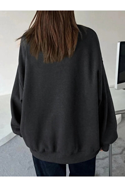 lunirawear Women's Plain Crew Neck Sweat - Black