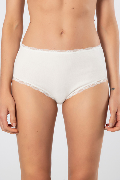 TÜREN 929 Жіночі трусики з еластичною стрічкою та мереживом, висока талія, 2 шт. в упаковці