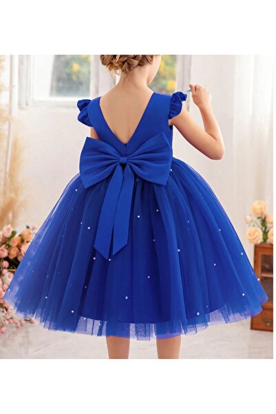 NSMLİFE Rochie pentru fetiță cu mâneci cu volane, pentru absolvire, ziua de naștere, ocazie specială, rochie de seară