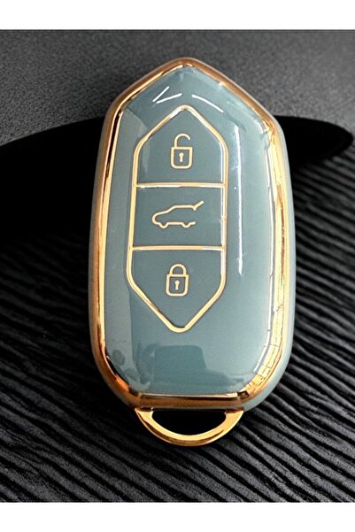 umayebar TOGG T10X Box Oto Anahtar Kumanda Kabı Kılıfı Oto Anahtarlık Gri-Gol...